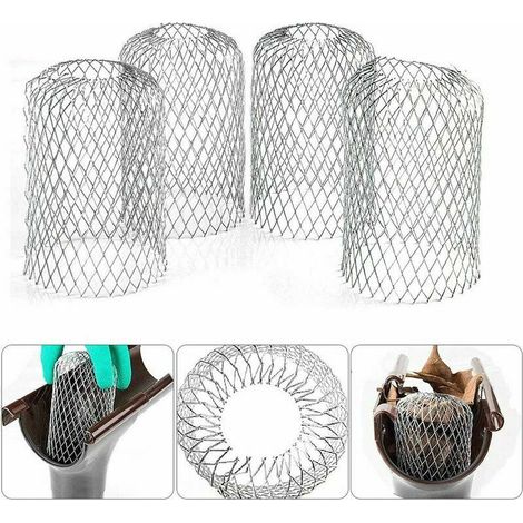 Flexible Aluminum Gutter Filters Diameter 8cm Grid Mesh Stop Leaf Strainer (1/5)