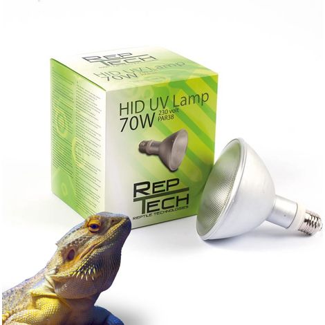 Reptech HID Metahalogen 70W UVA UVB Heizlampe + UVI-Tester (1/5)