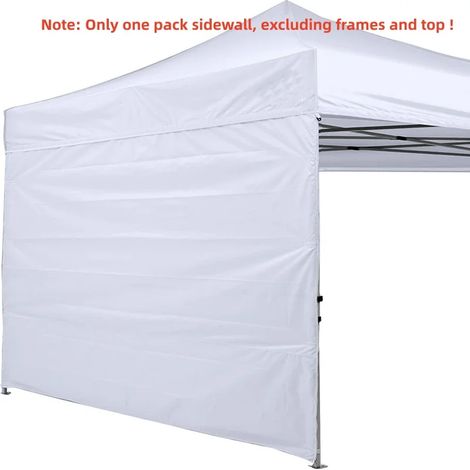 (Blanc, 3x1,95m) Paroi latérale pare-soleil pour tentes de gazebo pliables 3M, pieds droits, imperméable, tissu Oxford en polyester. (1/4)