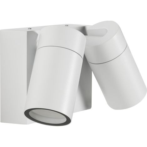 Lámpara de pared exterior estilo moderno con 2 focos de aluminio blanco Holms (1/5)