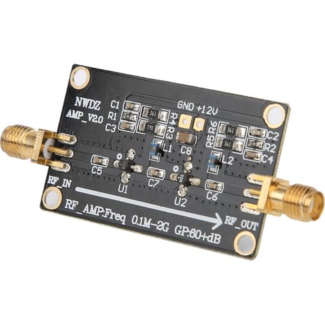 Amplificateur RF Large Bande 0.1M-2GHz Module LNA 60dB Gain Faible Bruit Alimentation 5V (1/5)