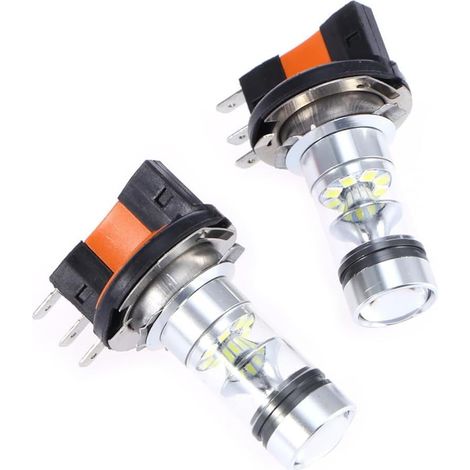 Ampoule LED H15 100w pour Voiture, Paire, Éclairage Antibrouillard Blanc, Faible Dissipation D'énergie, Aluminium, Installation Facile, pour Feux de Jour et Feux de Croisement (1/4)