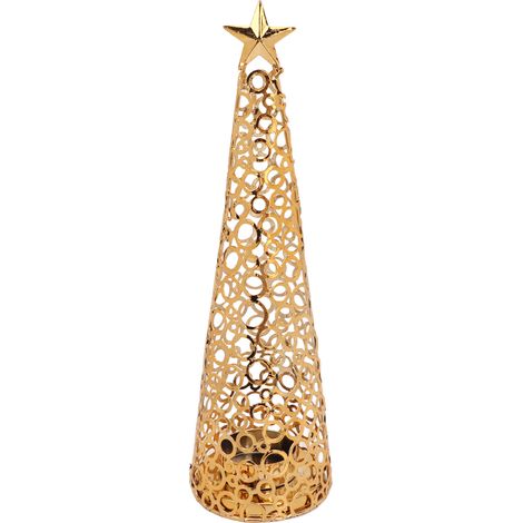 Bougeoir en forme de sapin de Noël, support en métal pour bougie parfumée, décoration de table pour les fêtes de fin d'année (1/5)