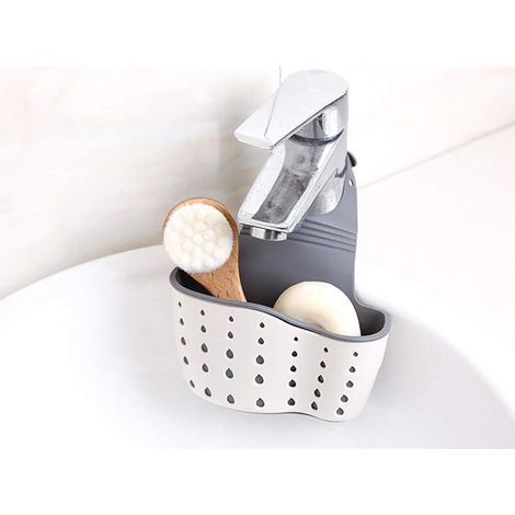 Porte-éponge pour évier, égouttoir de salle de bain, rangement de cuisine à ventouse, savon, brosse, accessoires de vaisselle (1/5)