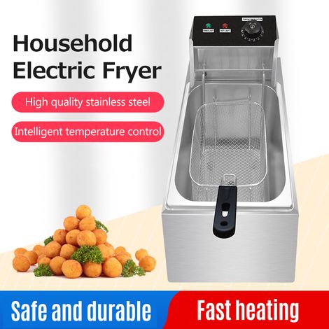 Freidora eléctrica, 4 l, multifuncional, automática, para uso doméstico, 1500 W, acero inoxidable, temperatura constante. (1/4)