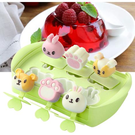 Moule à glace silicone 6 cases vert, pour pops glacés maison - Alimentaire, enfants DIY (1/5)