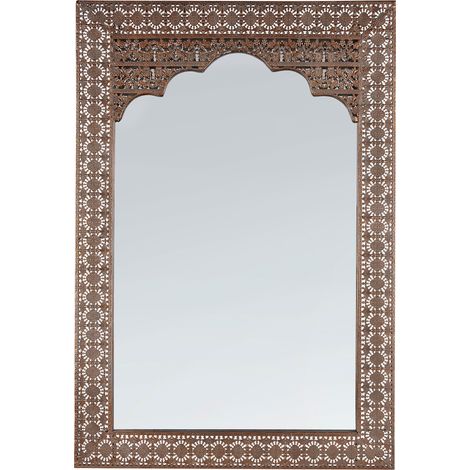 Espejo de pared rectangular marroquí moderno 60 x 90 color cobre Pali