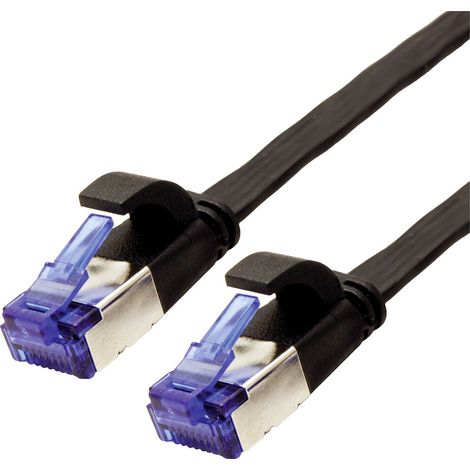Value 21.99.0830 RJ45 Câble réseau, câble patch CAT 6a F/UTP 0.50 m noir 1 pc(s)