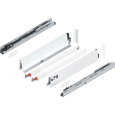 Blum Tandembox antaro C-Reling Schubladenschienen-Set 1 Paar, 30kg 450mm Vollauszug Blumotion, seidenweiß (1/5)