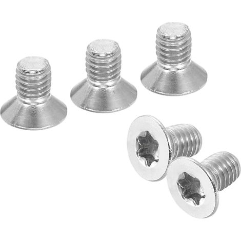 10 Pcs Vis Machine À Tête Plate Antivol Torx M6-1 x 10mm Argenté (1/5)