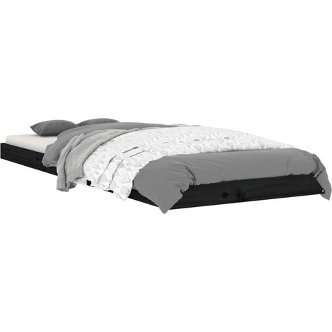 Cadre de lit sans matelas noir 75x190 cm bois de pin massif vidaXL