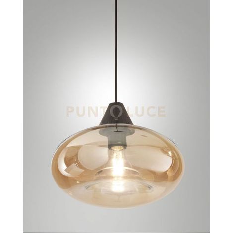 3489-50-125 EDISON VETRO AMBRA COMPLETO DI CAVO X KIT LUCI D.27CM H14CM