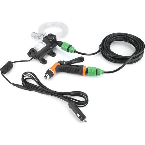 Lavage Portable pour Voiture Électrique 12V,Pompe de Lavage de Voiture,Pompe à eau Pistolet de Pulvérisation avec tuyau