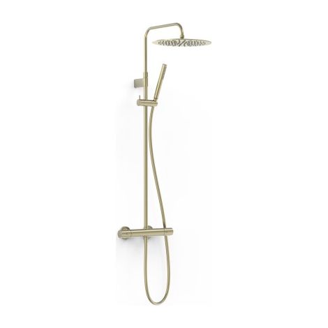 Ensemble de robinet thermostatique mural 2 voies pour douche Over-wall Cava doré - TRES 19039302CA