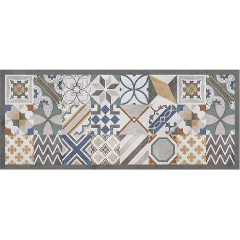 passatoia in vinile "runner" fantasia "cement tiles", 120x50 cm (1/4)