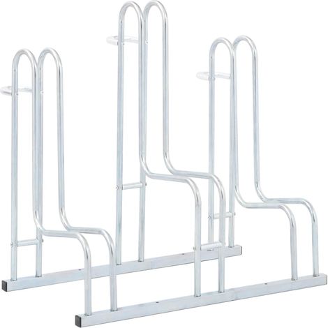 Support de vélo au sol autoportant pour 3 vélos acier galvanisé (1/5)