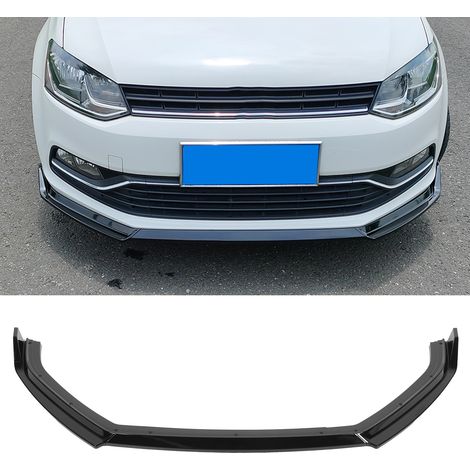 Fahrzeugmodifikation 2015-2017 Volkswagen Polo Mk5 6C K·SEEK DESIGN Dreiteilige Frontlippe Glanzschwarz (übergroß) (1/5)