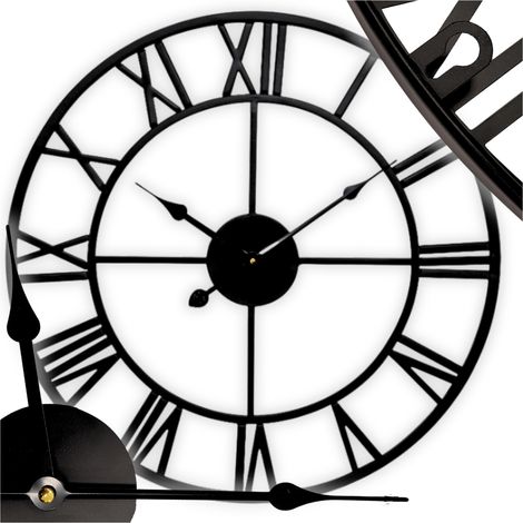 Reloj de pared electrónico grande loft moderno mecanismo silencioso negro