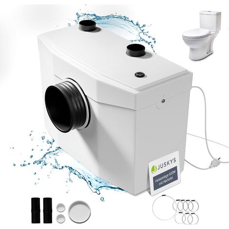 Juskys Hebeanlage - Schmutzwasserpumpe, mit Häcksler, Kleinhebeanlage, bis 7 m Höhe, Abwasserpumpe, Haushaltspumpe für Dusche, Fäkalienpumpe - 600 W (1/5)