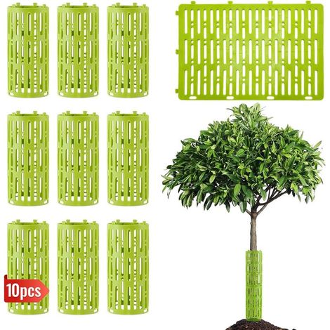 Pack of 10 plastic tree trunk protectors (20 x 30 cm), extendable tree protectors with ventilation holes, excellent protection against rodents and lawnmowers (1/5)