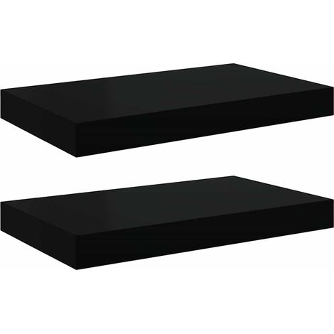 Scaffali a Parete Mensola da Parete 2 pz Neri 40x23x3,8 cm in MDF (1/5)