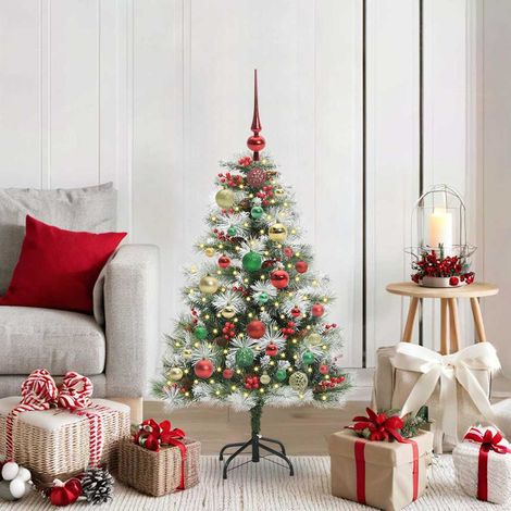 vidaXL Künstlicher Weihnachtsbaum Grün und Weiß 120 cm (1/5)