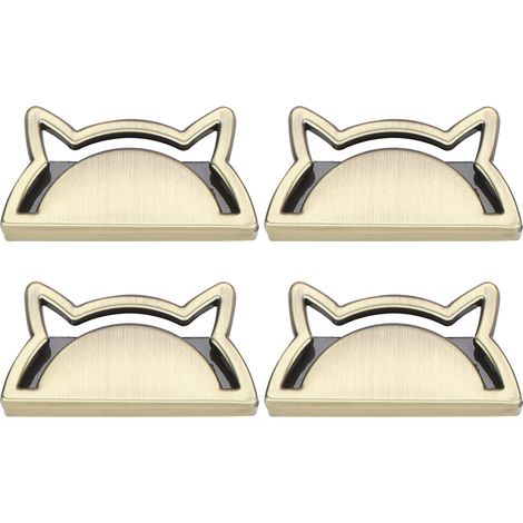 Lot de 4 boucles décoratives en métal, clip chat, pour articles en cuir, bagages, jeans, accessoires de bricolage, bronze B01-51-52058 (1/5)