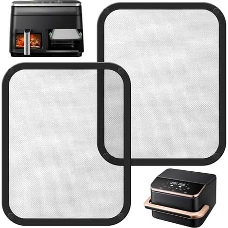2 Pièces Protection Anti-éclaboussures en Acier Inoxydable à Mailles Fines pour Cosori Airfryer 8,5 L/Dual Blaze TwinFry 10 L, Accessoire de Friteuse à Air Chaud, Réutilisables (1/5)