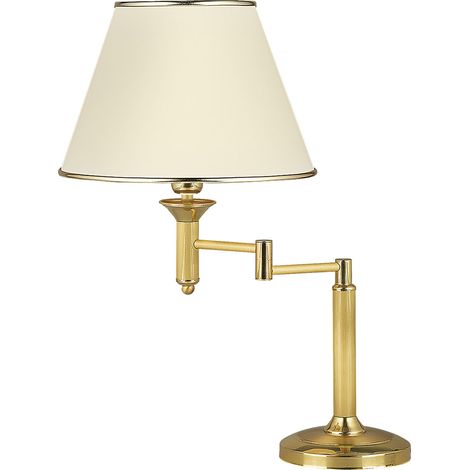 Lampe réglable laiton abat-jour écru E27 15W Jupiter