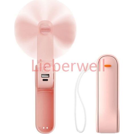 3 Speeds, LEVYS Foldable Portable Fan, Rechargeable Battery, Power Bank Function, Lightweight, Model M18, Handheld Mini Fan for Travel and Outdoor Use (1/5)
