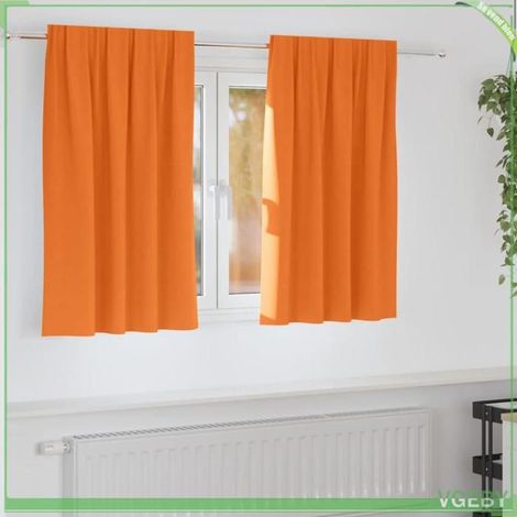 4107508 Rideaux occultants avec anneaux 2 pcs Orange vif 140 x 140 cm (1/5)