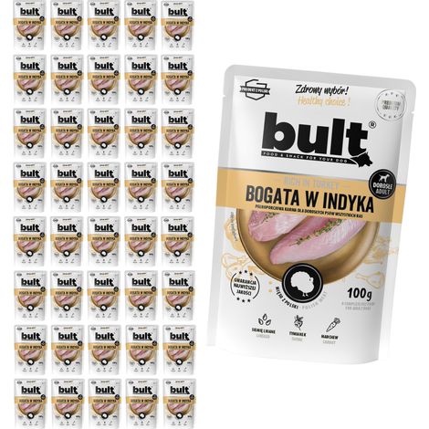 Alimento húmedo para perros BULT sabor pavo, sobre de 40 x 100 g (1/2)