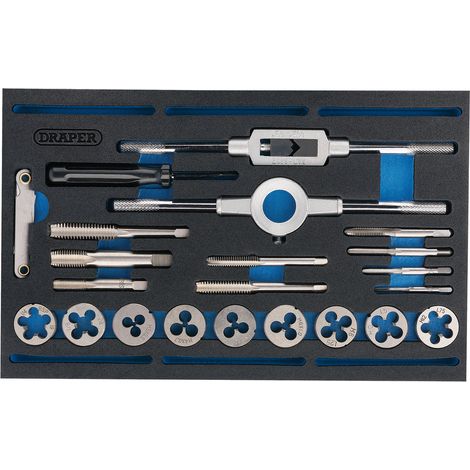 Draper 22-Piece Combination Tap and Die Set with Metric and BSP Threads in EVA Foam Insert Tray (1/5)