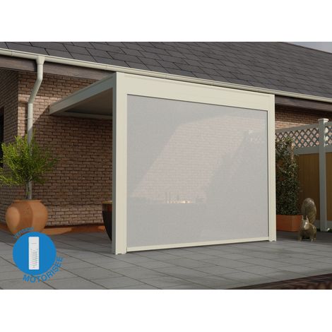 Store Zippé Motorisé 3m Blanc Pour Pergola Bioclimatique O ORIAL Made in France (1/5)