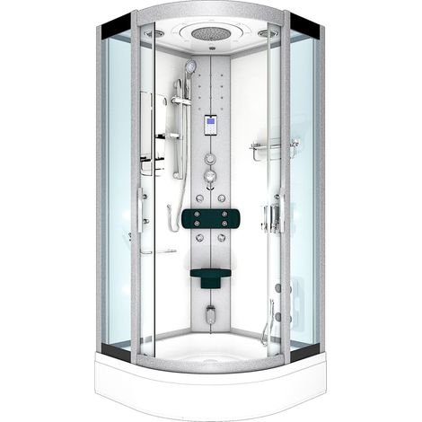 Dampfdusche Duschtempel Sauna Dusche Duschkabine D46-50T2-EC 90x90 cm mit 2K Scheiben Versiegelung (1/5)