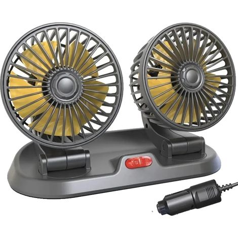 Ventilateur de voiture, conception à double tête, fonctionnement silencieux, 12V Double tête (1/2)