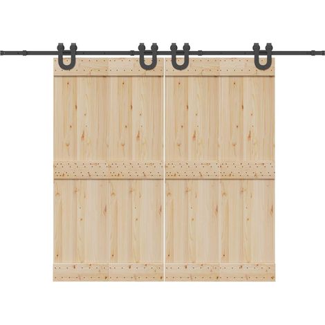 Schiebetürbeschlag-Set 400 cm Stahl Schwarz
