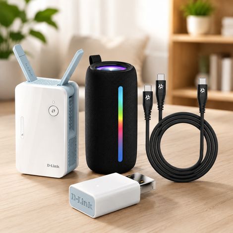 Set di tecnologia di rete wi fi 6 4 pezzi adattatore usb cavo usb c altoparlante rgb e ripetitore di segnale mesh 221618795 (1/5)