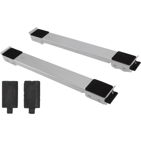Support à roulettes rétractables pour électroménager, acier robuste, réglable 45-70 cm, charge 300 kg, lot de 2 (1/5)
