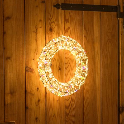 Corona Bianca con microled bianco caldo e RGB per uso interno -35 cm (1/5)