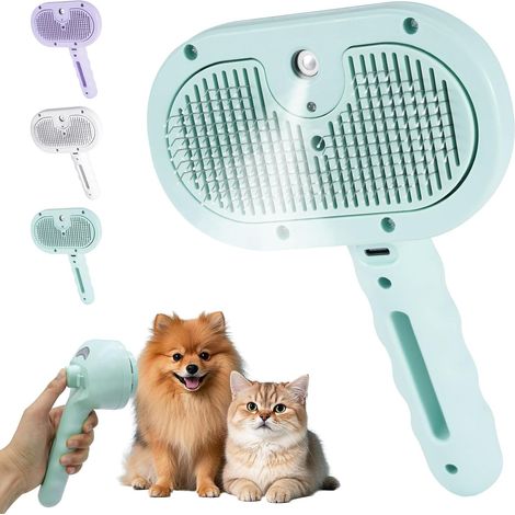 Brosse autonettoyante vapeur, élimine sous-poils et nœuds, massage, vert