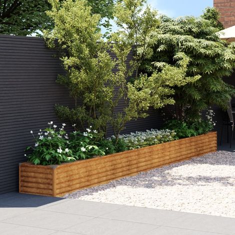 Jardinière Relief Acier Corten 482 X 50 X 36 cm. Aspect Rouille, Très tendance. Jardin, Patio, Balcon (1/5)