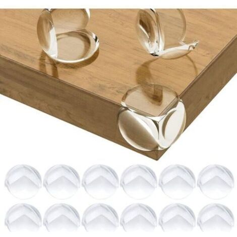 Protections d'angle pour table UlisemBaby, protections d'angle pour bureau, berceau, cheminée, table, coins et bords, souples et sûres, rondes, lot de 12, transparentes