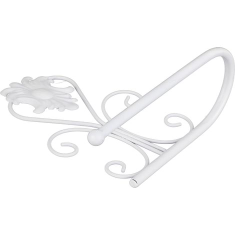 Porte Rouleau Papier Mural Blanc, Distributeur Essuie-Tout pour Cuisine Salle de Bains, Support Rouleau Mural (1/5)
