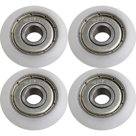 4x Poulie à roulement à billes en plastique blanc Engineering pour porte coulissante (1/3)