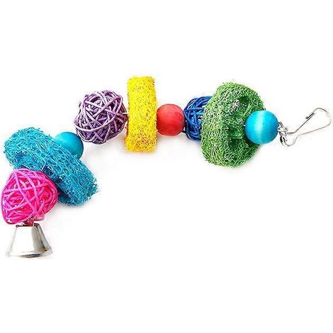 Boules de lianes artisanales pour petits animaux, jouets à mâcher pour animaux de compagnie, loofah suspendu (1/4)
