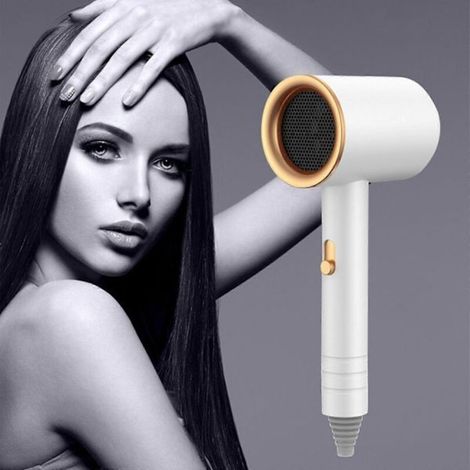 Sèche-cheveux à lumière bleue négative et diffuseur, léger et portable, convient aux cheveux normaux et bouclés, comprend l'embout blanc 240348.