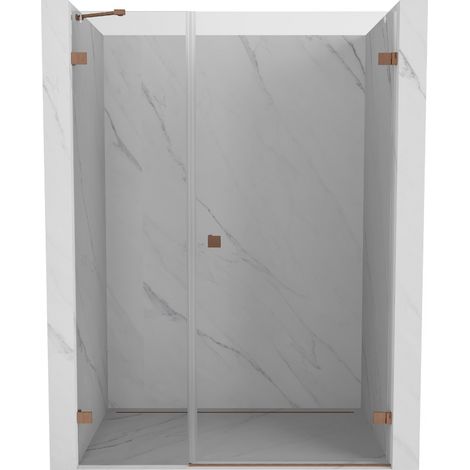 Mexen Lunar-B porta doccia a battente destra 145 cm, trasparente, rame spazzolato - 832S-145-050-65-00-P (1/5)