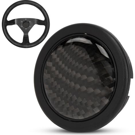 Bouton-poussoir de klaxon en fibre de carbone pour volant MOMO (6 boulons) - Pièces détachées automobiles modifiées (1/5)
