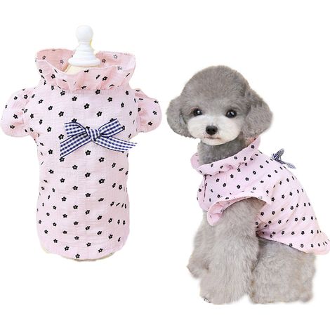 T-Shirt Pour Chien Et Chat - Coton Respirant Avec Boutons - Vêtement Doux Pour Petit Animal De Compagnie - Taille S À Xl (1/5)